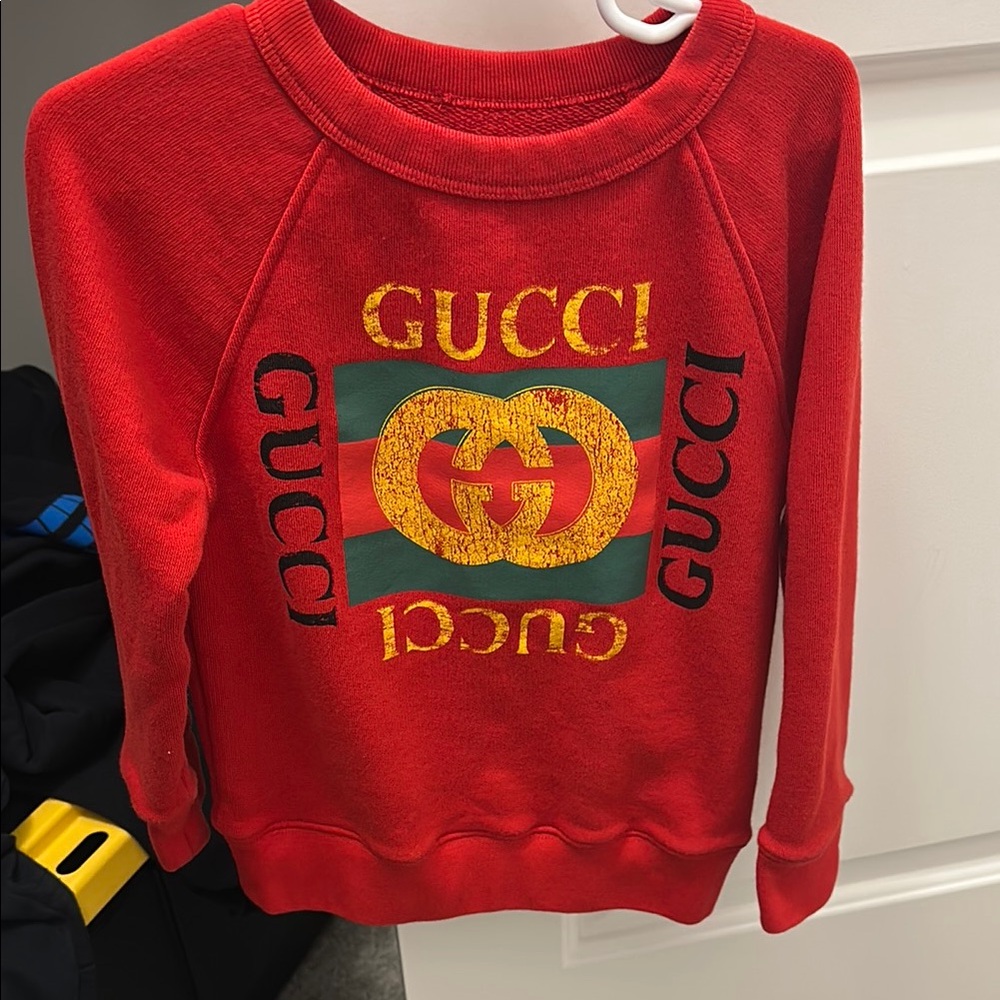 Kids Gucci Vibrant Red Logo Sweatshirt